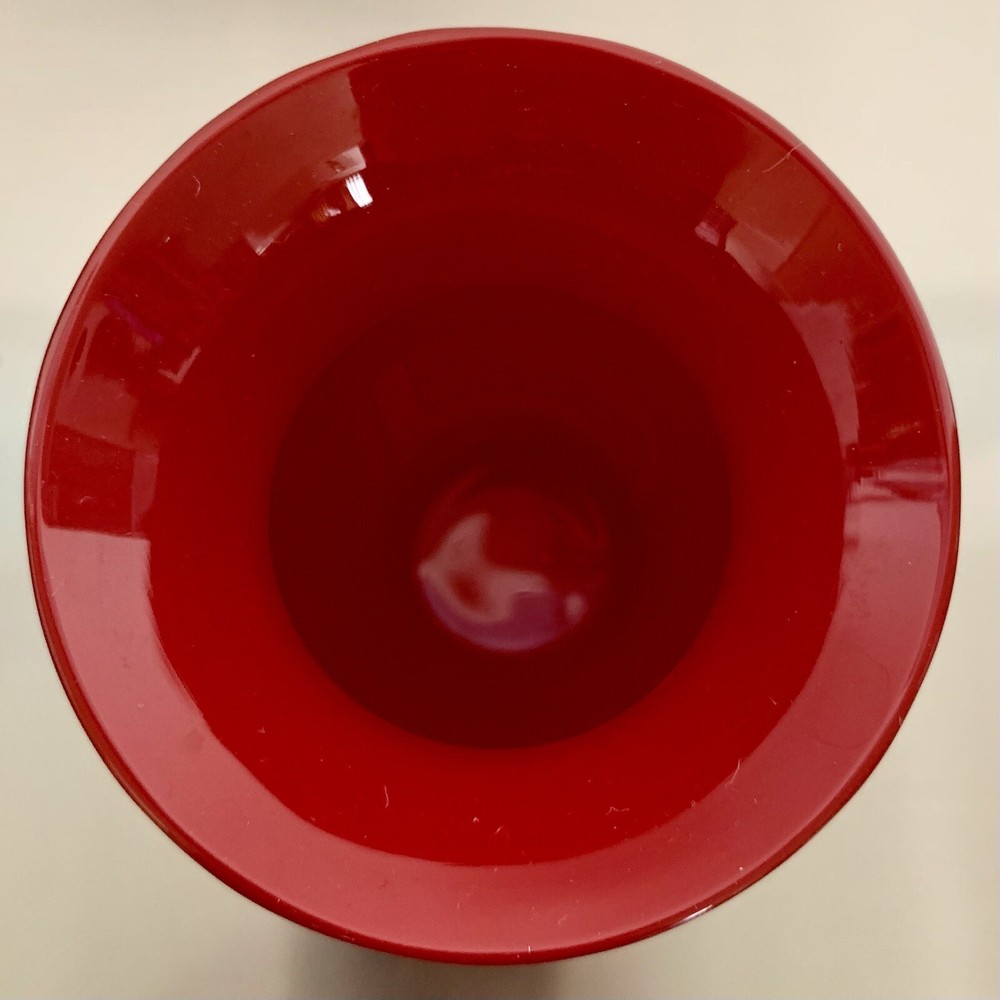 2007 Opal Art Glass Deep Red Mini Studio Blown Glass Vase