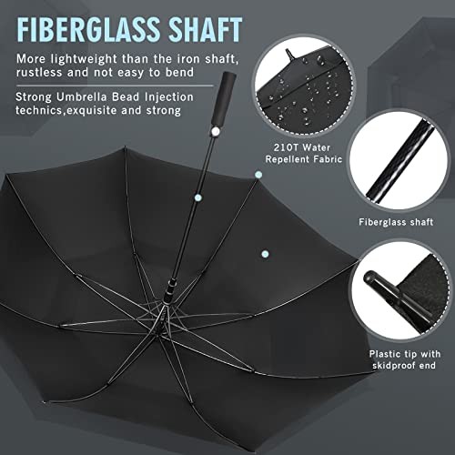 Golf Umbrella Windproof, Extra Large Oversized Heavy Duty Double 54 INCH Black