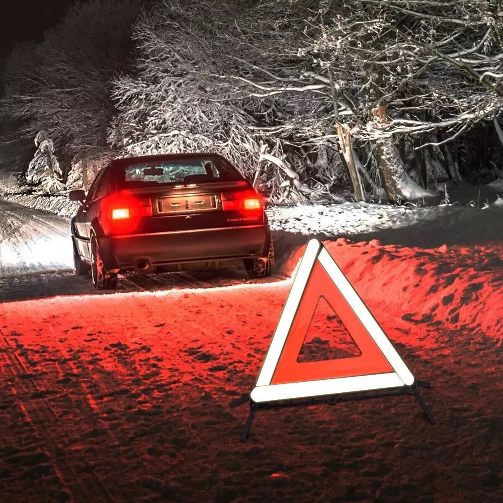 Emergency Warning Triangle Reflector Road Roadside Hazard Triangles Safety Sign