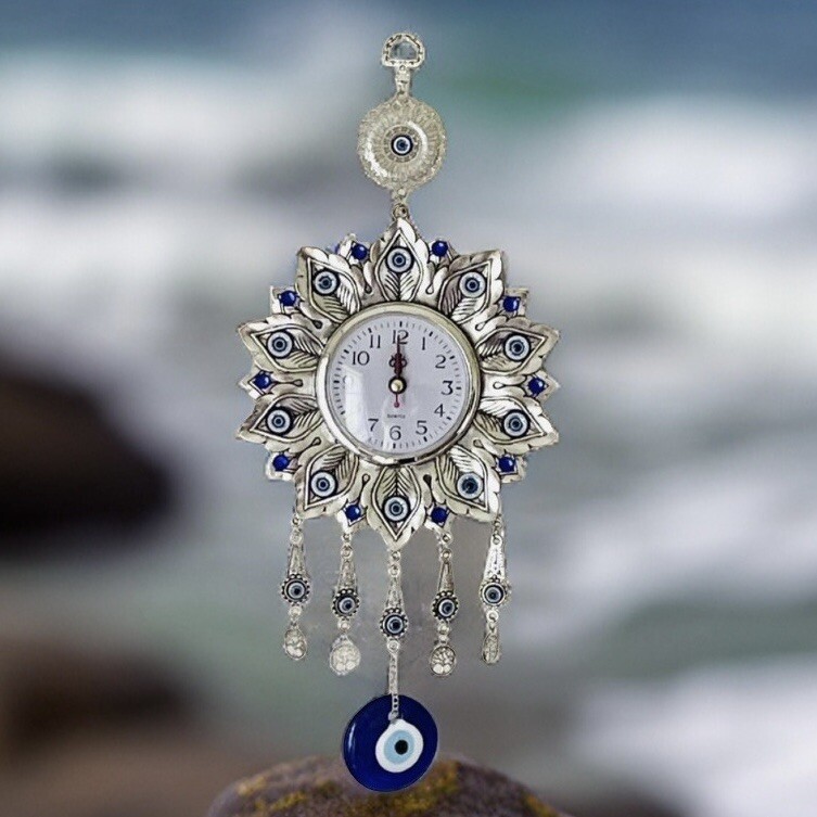 Lucky Evil Eye Wall Clock Hanging Protection Decor Evil Eye Decoration.