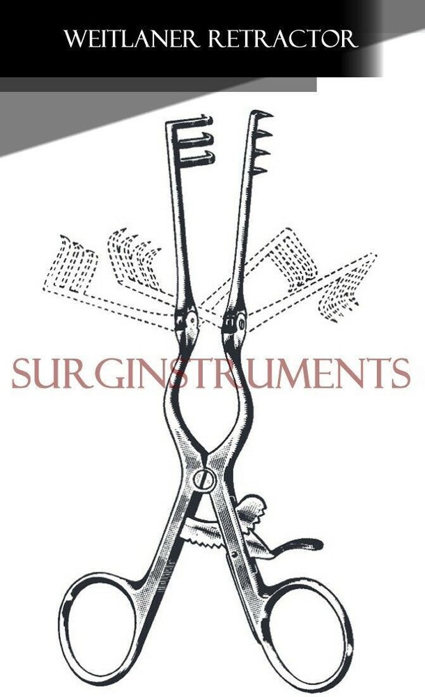 BECKMAN-Weitlaner Retractor 5.5" 3x4 SHARP Hinged Blade Stainless German Grade