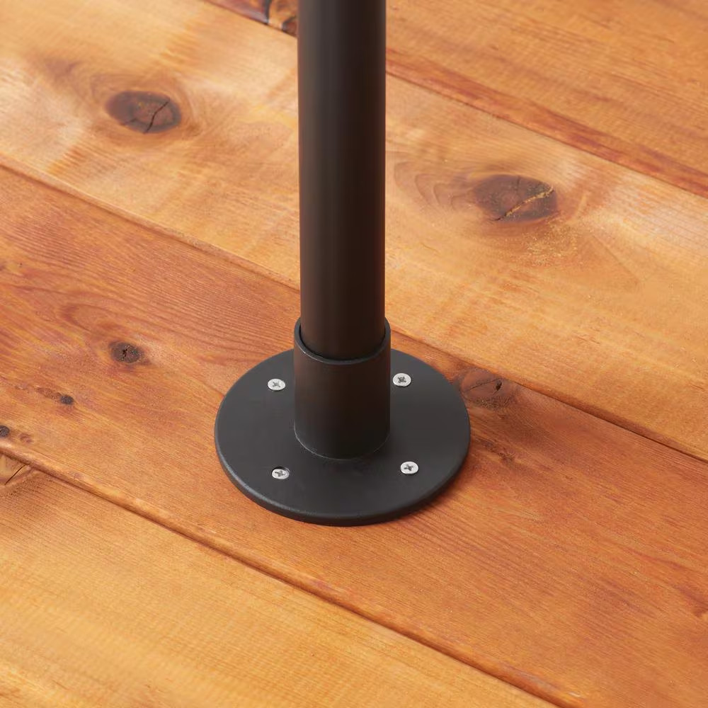 9.8 Ft. String Light Pole in Black (1-Pack)