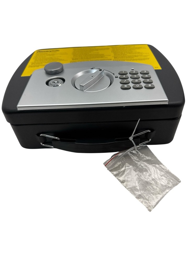 SentrySafe Small Digital Lock Box P008E Portable Security Tethering Cable Handle