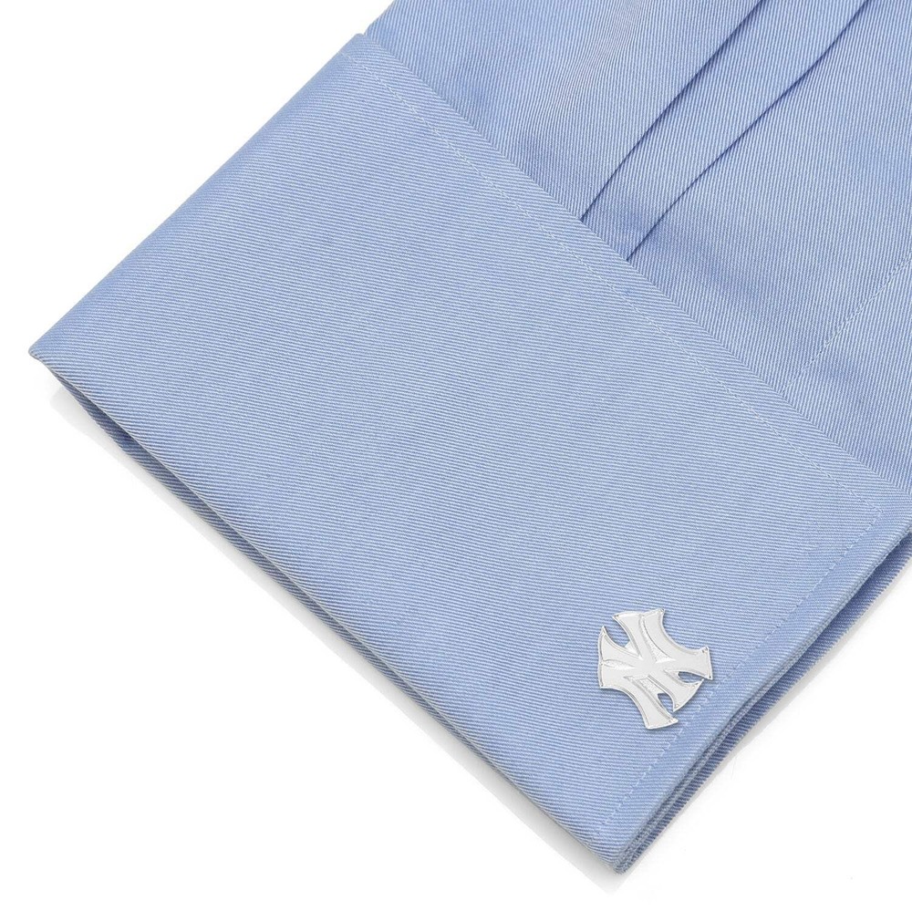 MLB New York Yankees Silver Logo Cufflinks