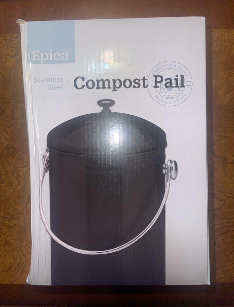 EPICA Stainless Steel Compost Bin 1.3 Gallon-Includes Charcoal Filter