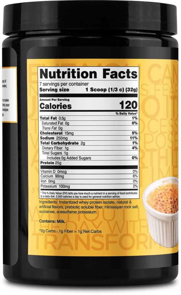 TransformHQ Whey Protein Isolate (WPI) Vanilla Creme Brulee Flavor - 7 Servings