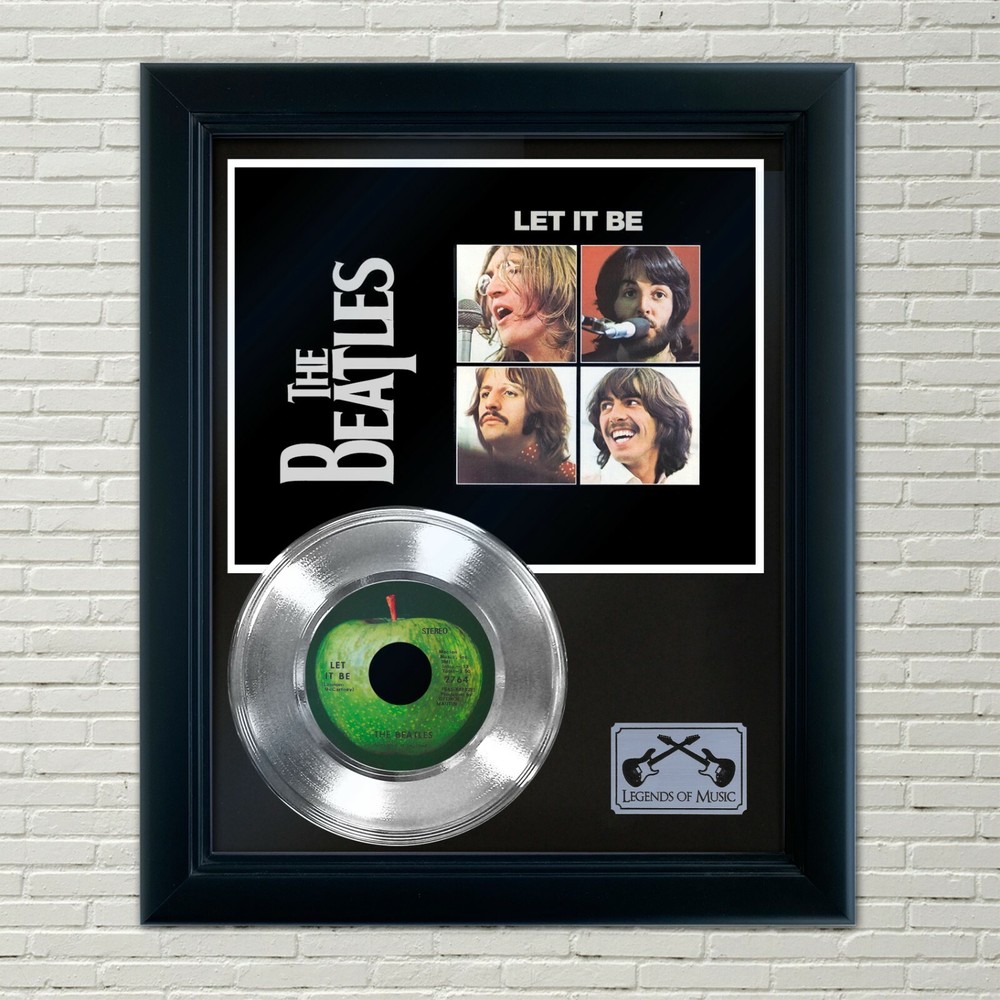 The Beatles "Let It Be" Framed 45 Platinum Record Display