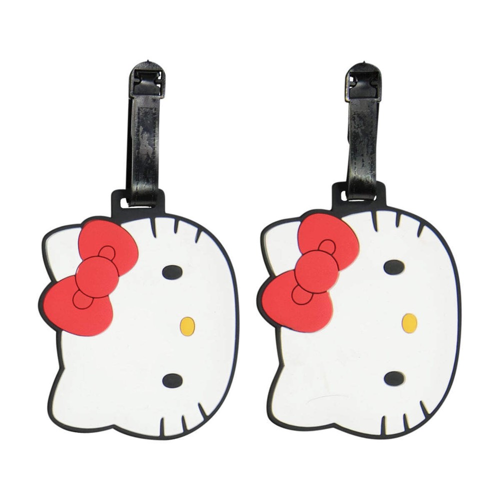 Hello Kitty Head 2-Piece White Luggage Tag Set