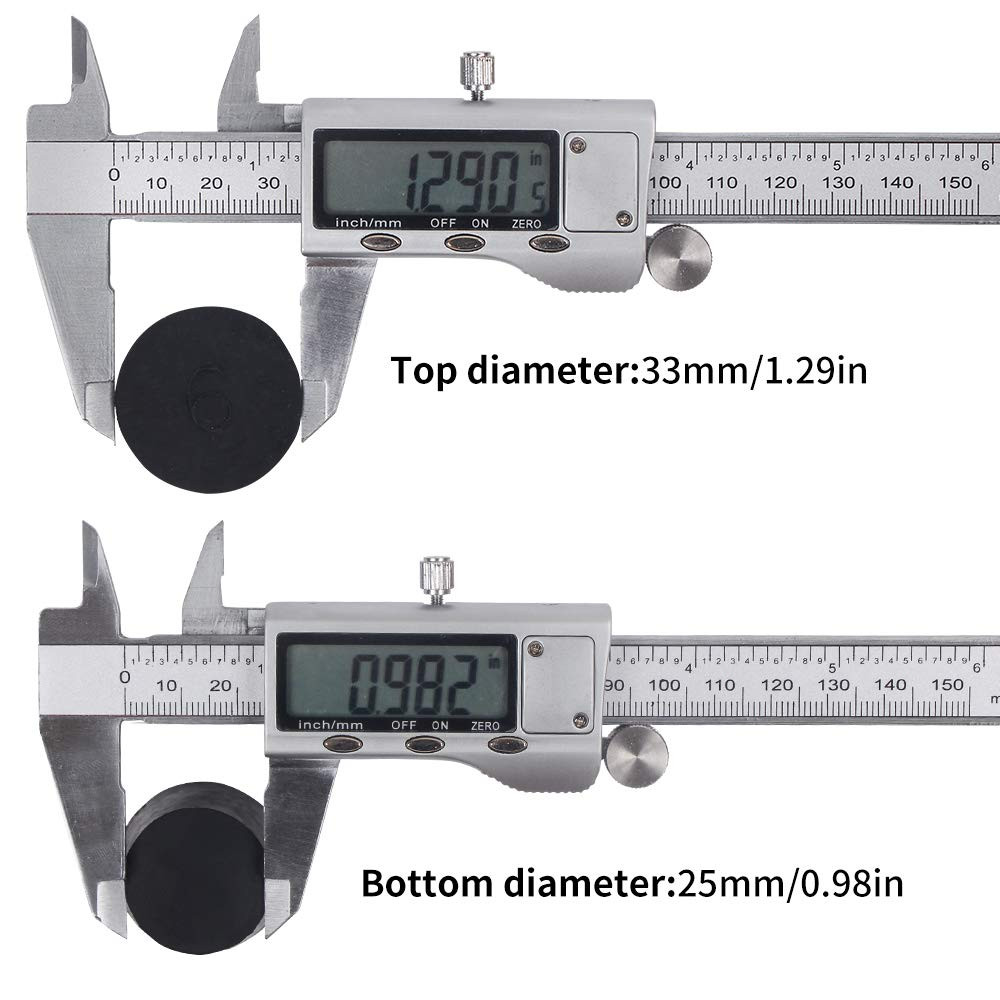 9 Pack (Same Size) Solid Rubber Stoppers - Size #6-33mm (1.29in) x 25mm (0.98...