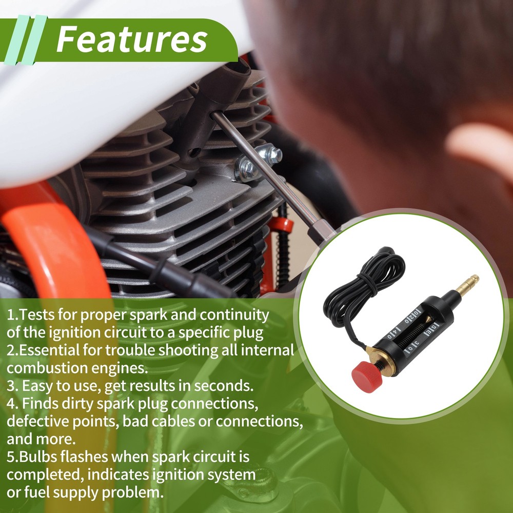 1 Pc Spark Plug Tester Ignition Plastic & Metal Black Spark Plug Tester
