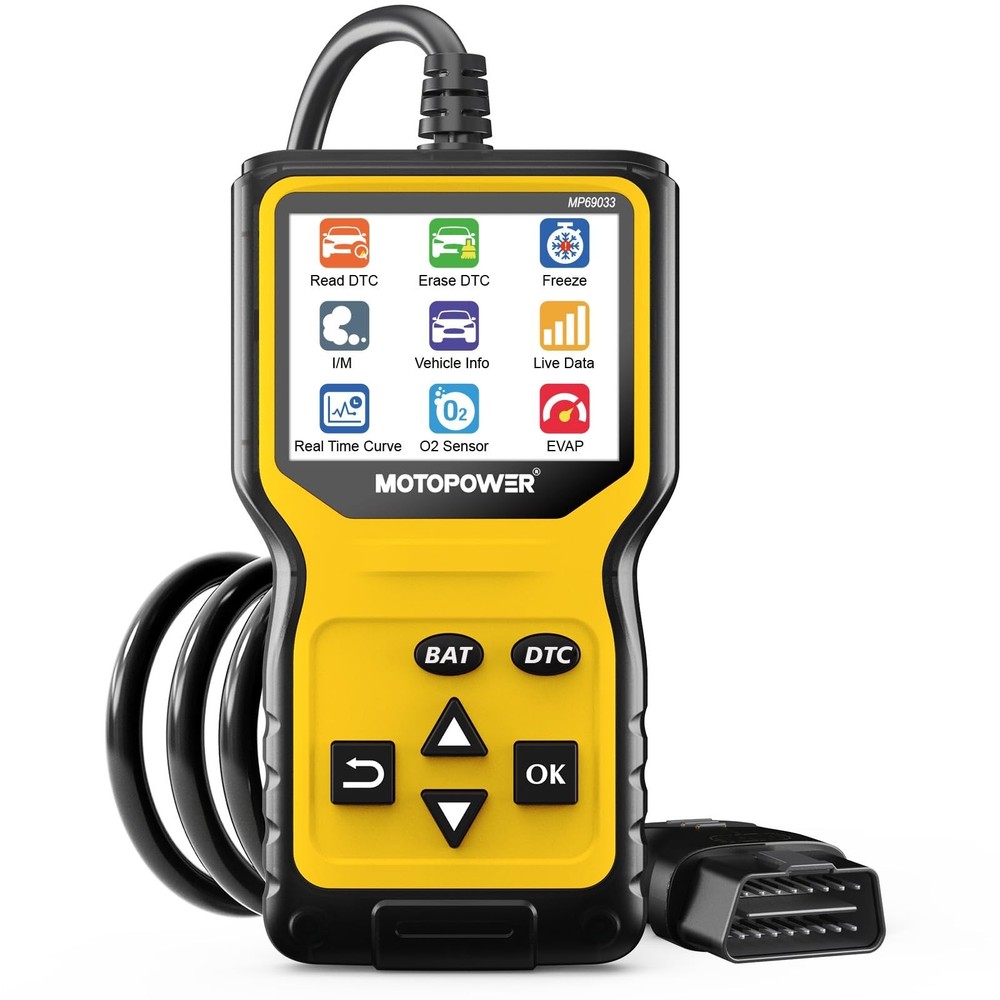 OBD2 Scanner Code Reader, Check Engine Light Diagnostic Tool & Battery Tester