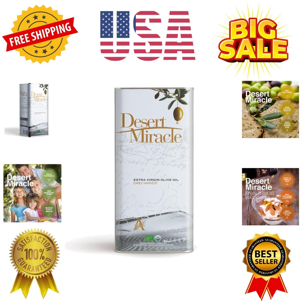 DESERT MIRACLE Cold Pressed Polyphenol Rich Moroccan Olive Oil, Extra Virgin ...