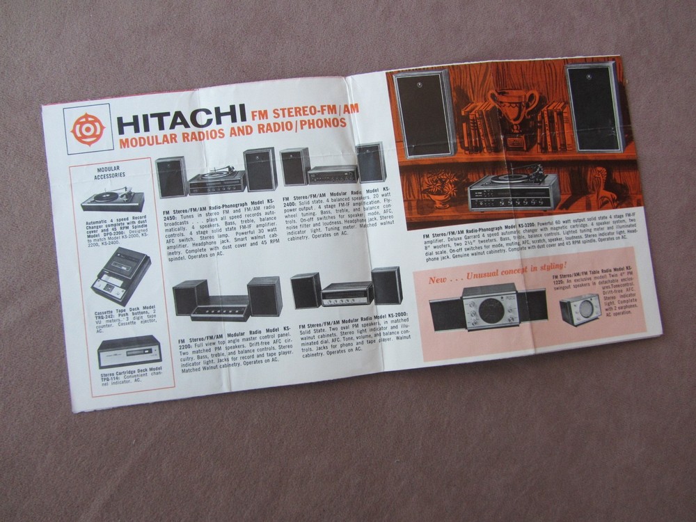 1970 Hitachi Radios Portable Table Clock Modular Systems Sales Brochure Specs