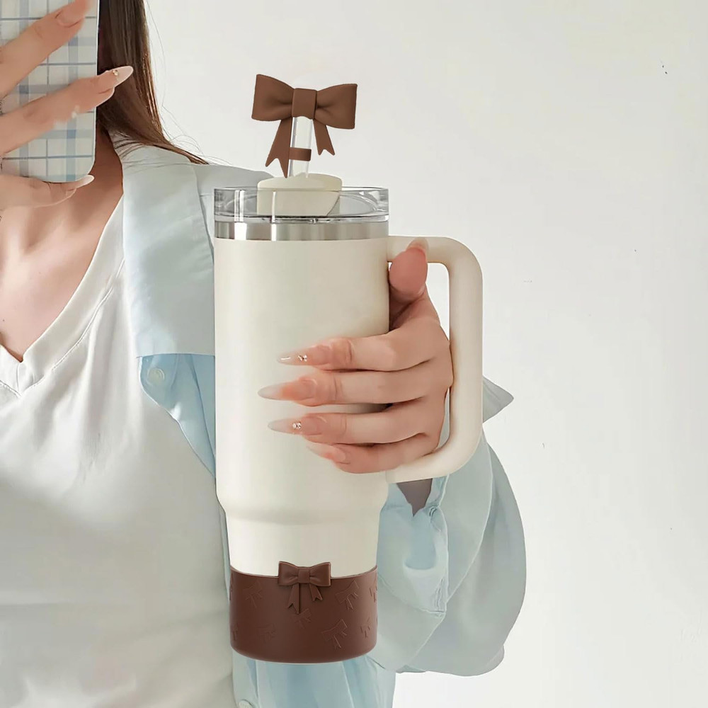 Bow Silicone Protective Stanley Boot for 20/30/40Oz, 2 Pack Stanley Cup Accessor