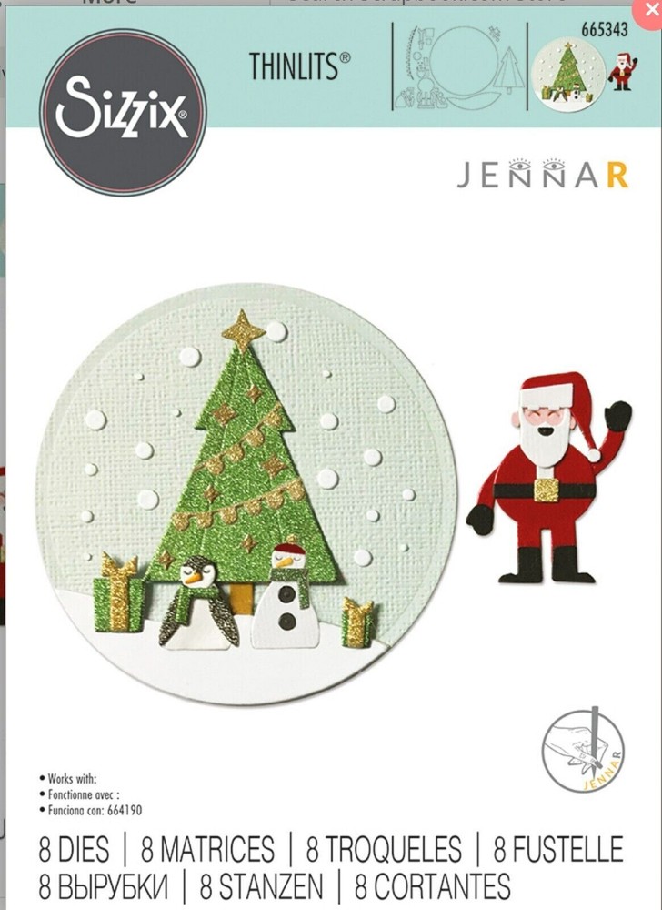 Sizzix "Snowdome" by Jenna Rushforth Snowglobe Thinlits Dies- 665343 MSRP $15