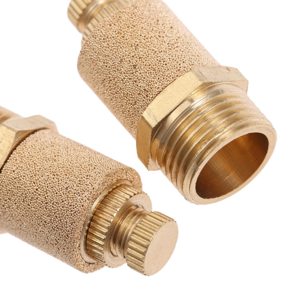 100Pcs Brass 1/8"1/4"3/8"1/2" Pneumatic Muffler Silencer Flow Speed Controller