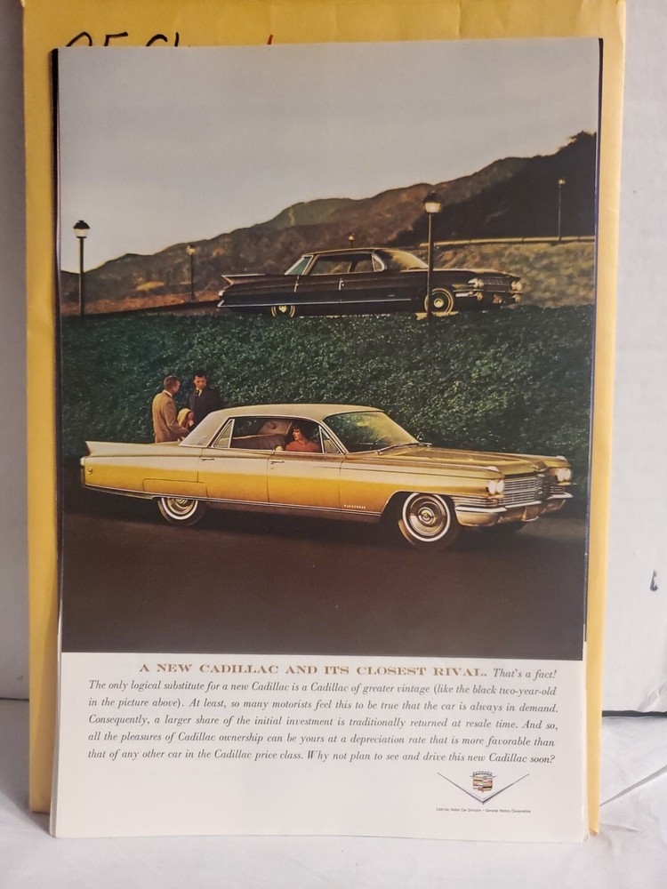 Advertisement 1963 Cadillac 4-Door Gold