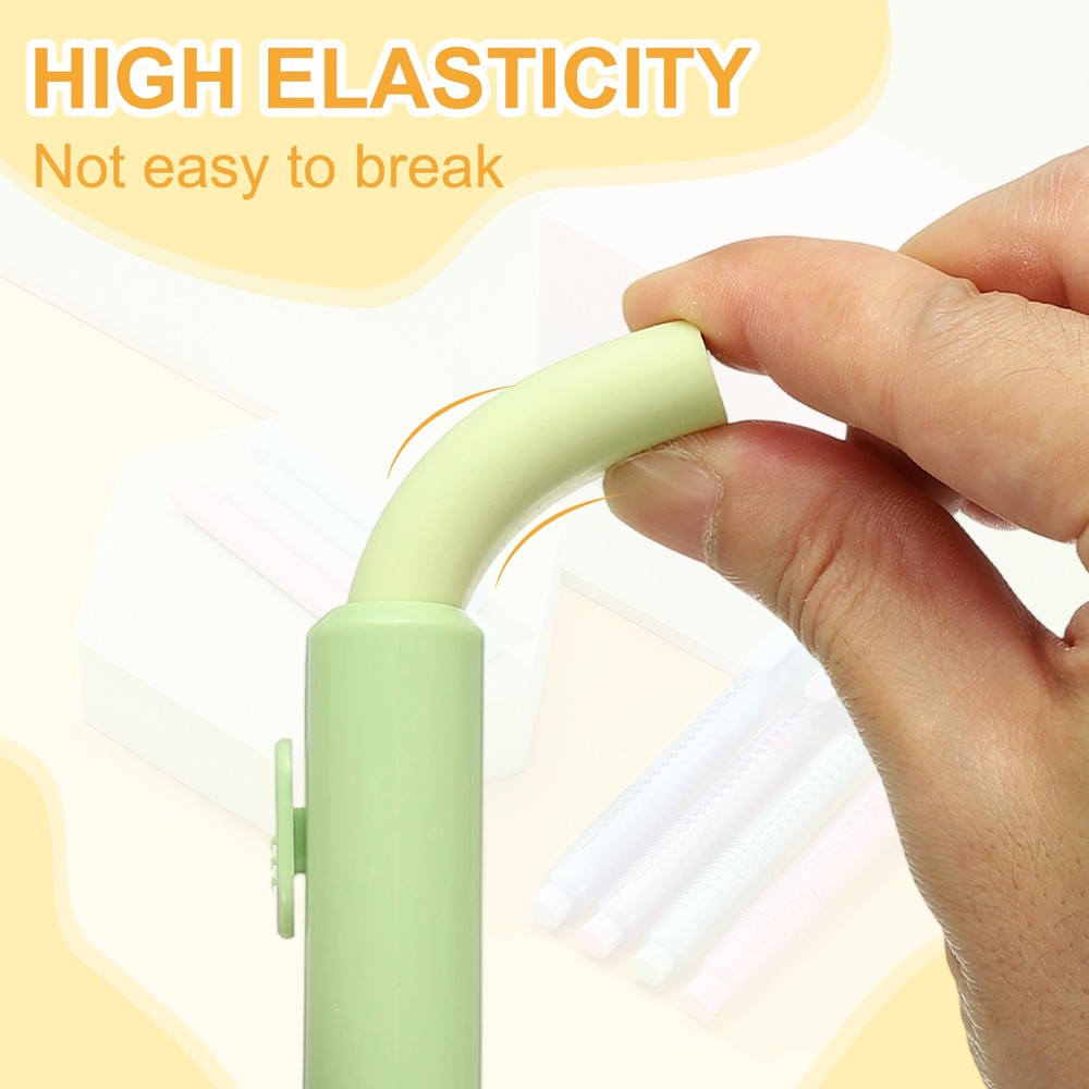 4 Pack Erasers, Pencil Erasers Large Eraser Push Pull Cute Soft, Cyan TPE
