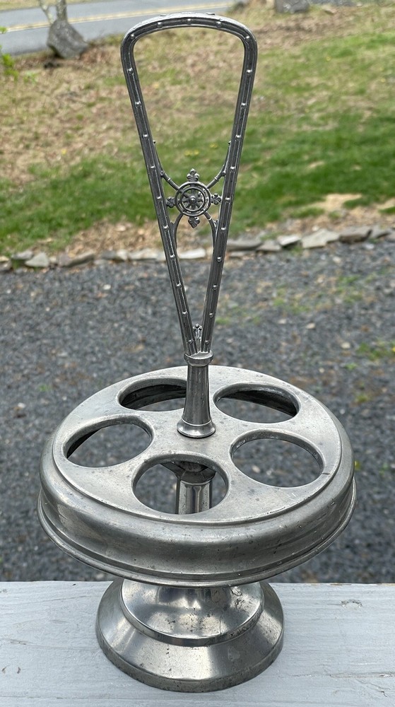 Antique Victorian Silverplate Caster Lazy Susan Decor 19th C.
