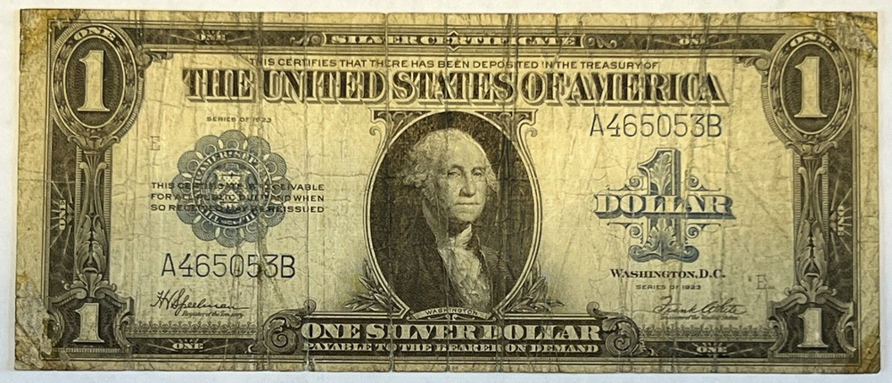 $$SIX DIGIT$$ LARGE NOTE $1 1923 Silver Certificate - Extremely Rare
