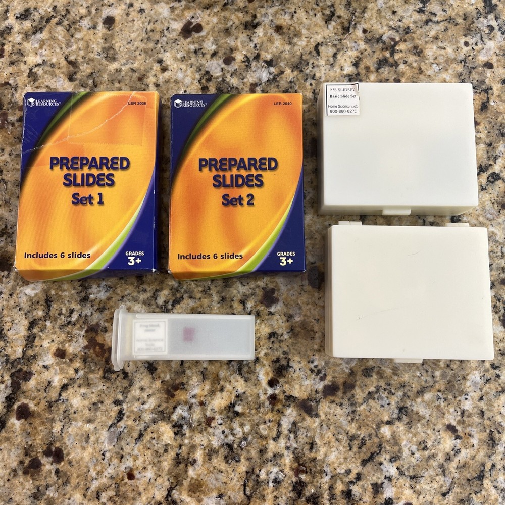 Learning Resources & Home Science Tools Lot Prepared & Blank Slides 60 Specimens