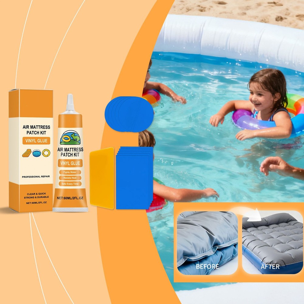 Air Mattress Patch Kit Waterproof High Strength Fix Adhesive Inflatable