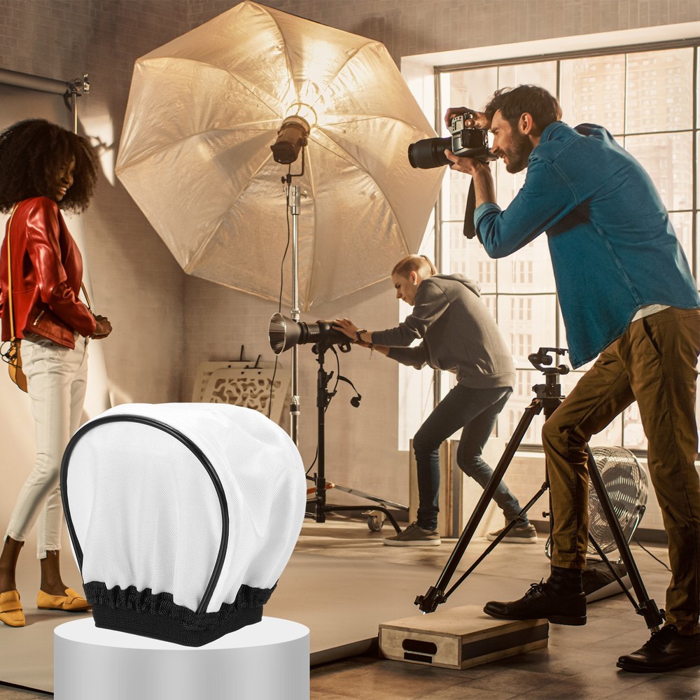 2pcs 3.5" x 3.7" Soft Mini Flash Bounce Diffuser Cap, for Flashlight, White