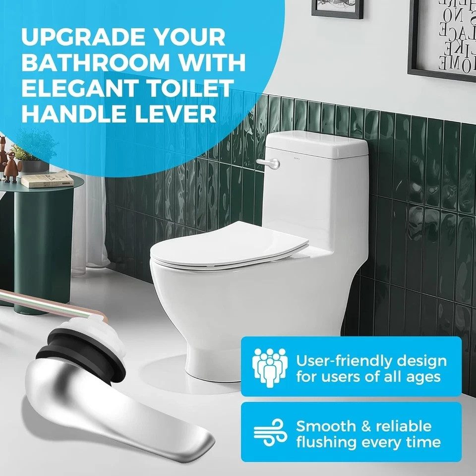 2 Pack Toilet Handle Replacement Kit, Universal Front Mount Toilet Flush Lever R