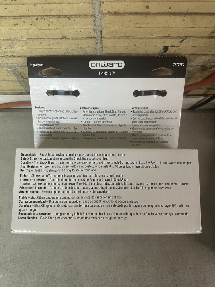NEW ONWARD ShockStrap Tie-Down 2pc 1-1/2”x7’ PN: 77707BC