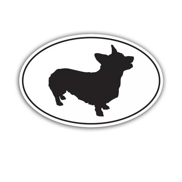 Pembroke Welsh Corgi Euro Oval Sticker