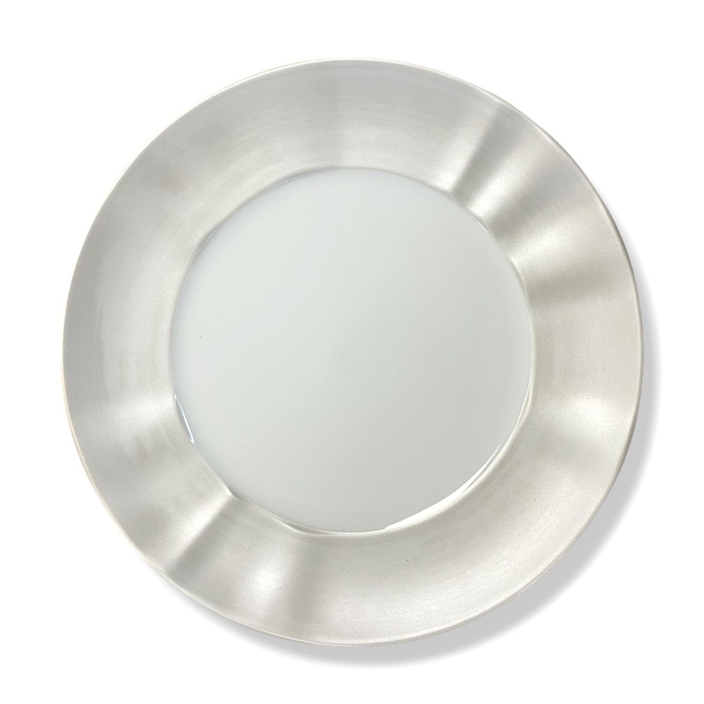 NEIMAN MARCUS White Platinum Brushstroke Dinnerware 10-Piece Set