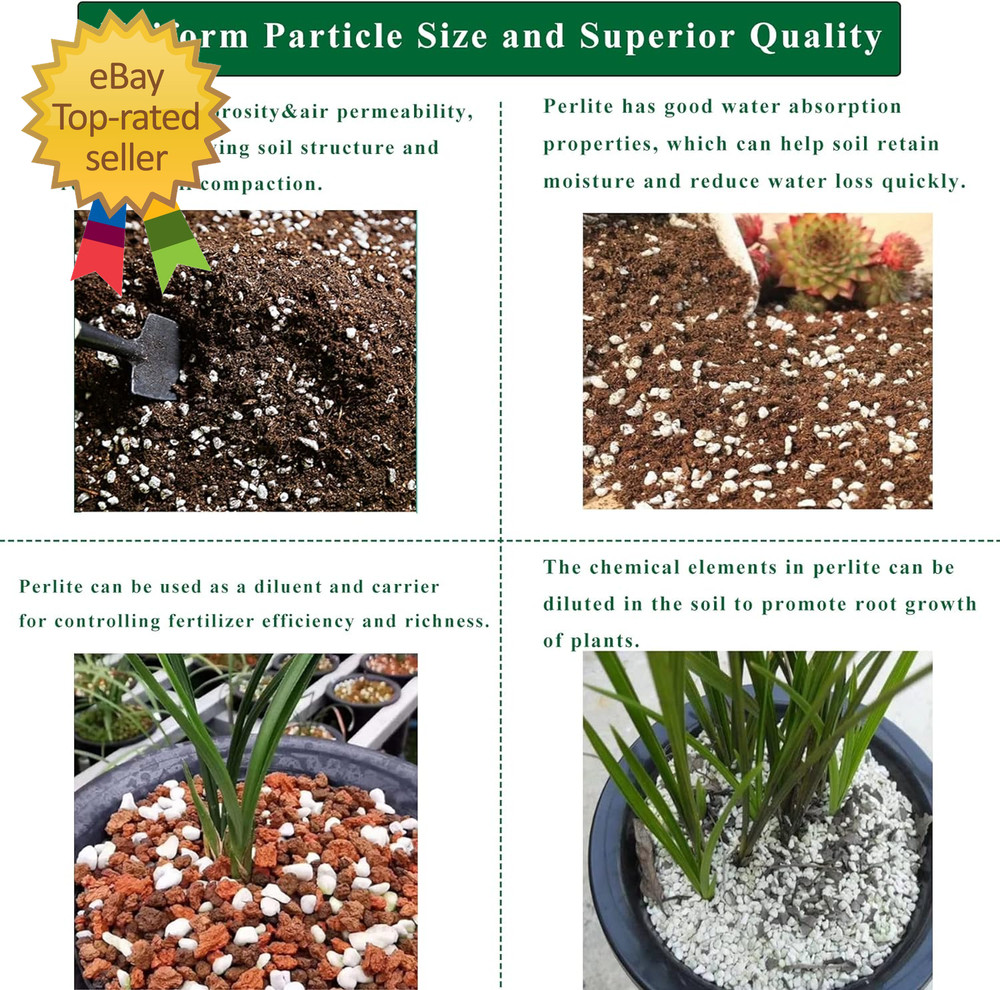 2 Quart Organic Perlite Horticultural Soil Amendment for Plants and Enhanced