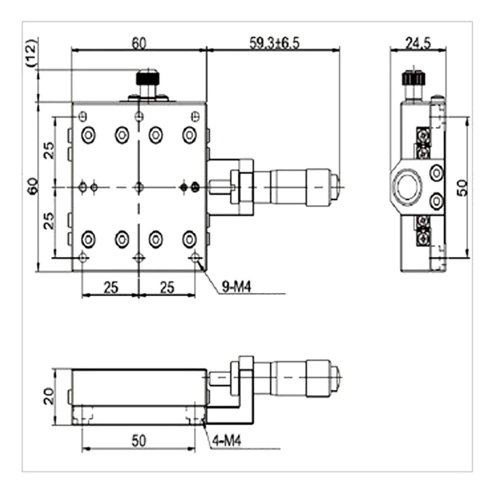 X Micrometer Manual Fine-Tuning Cross Roller Precision Linear Stages X Axis...