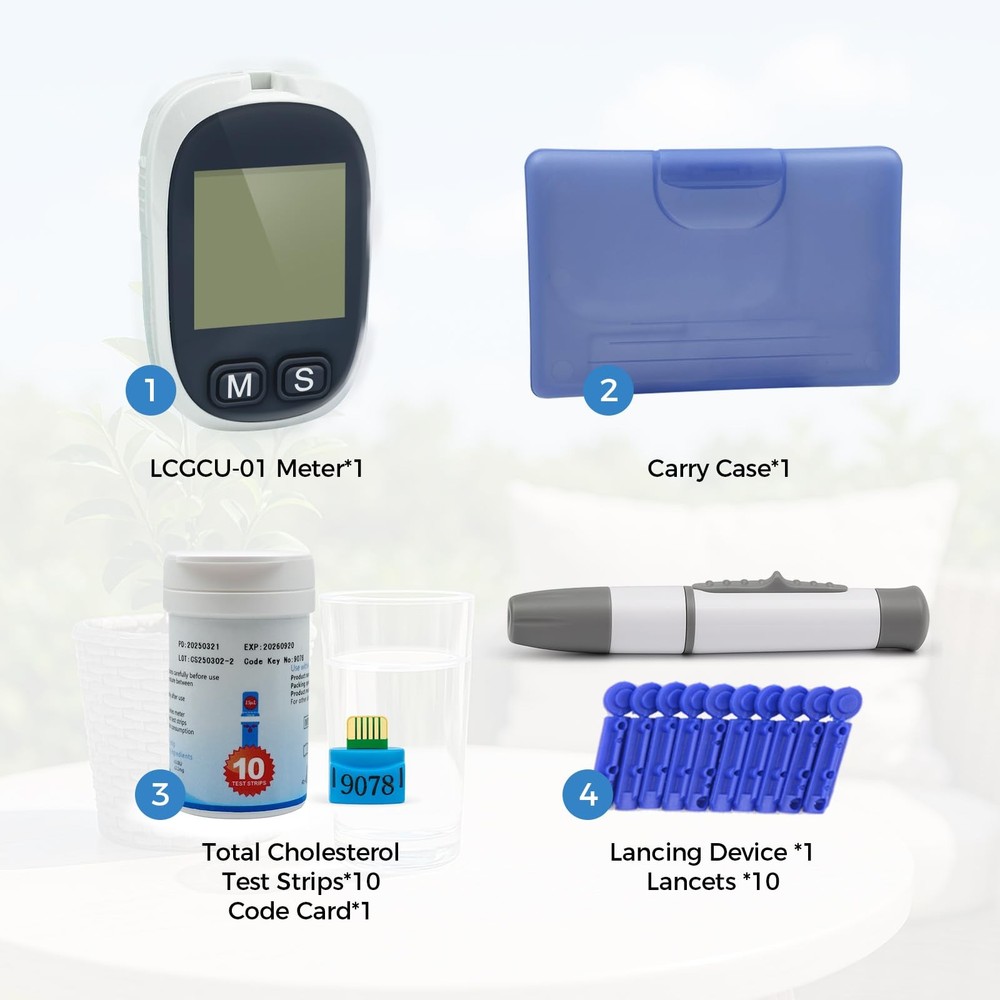 LEFTYCHOICE LCGCU-01 Total Cholesterol Testing Kit Meter Quick Results Monito...