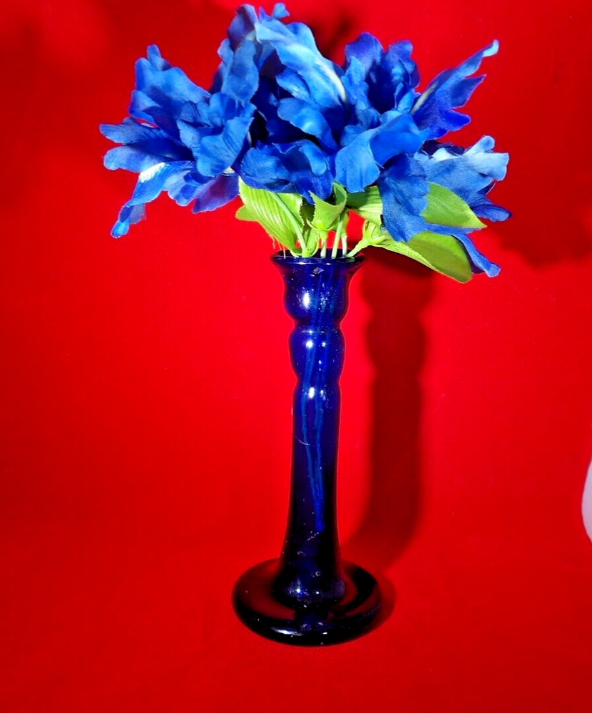 Egyptian hand blown Coblat blue Bud Vase