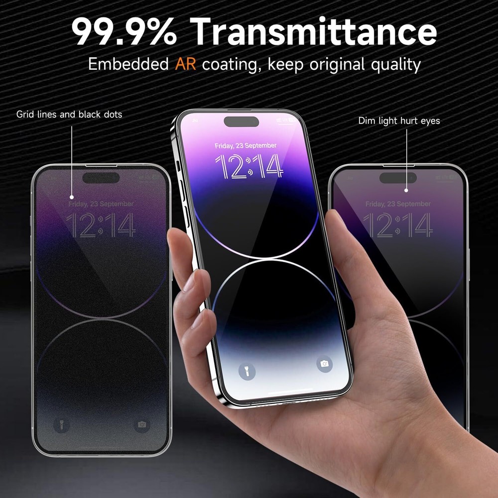 For Apple iPhone 16 Anti Privacy Tempered Glass Screen Protector Full Coverage