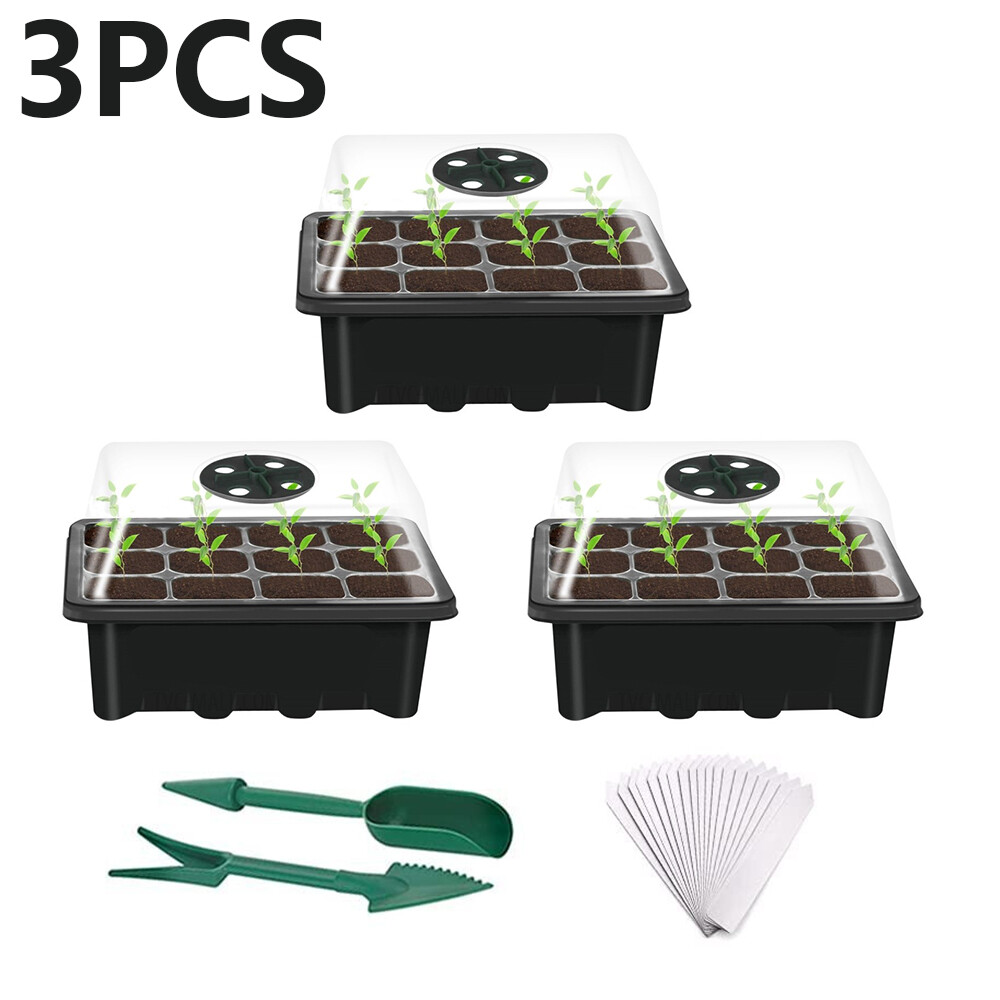 5 10 Pack Seed Starter Tray Seedling Tray Humidity Adjustable Plant Starter Kit