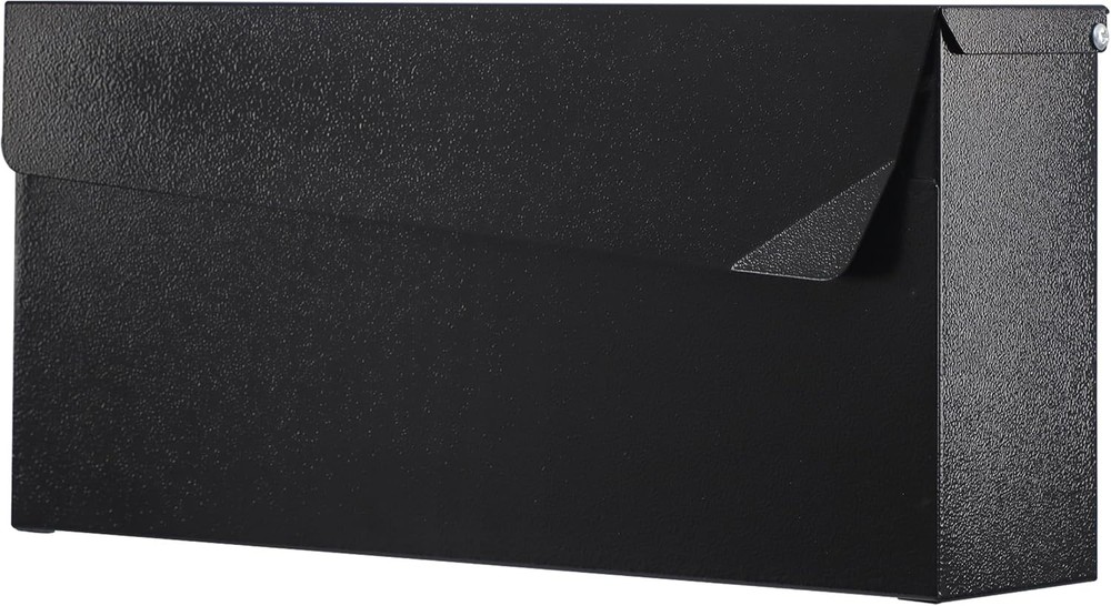 KYODOLED Wall-Mount Mailbox, Large Capacity Mail Box, Mailboxes Black Modern