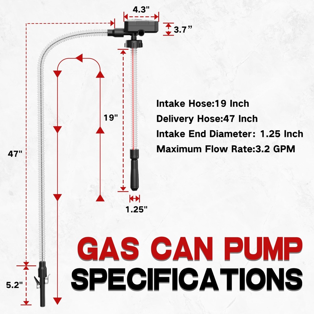 2026 Upgrade Automatic Battery Powered Fuel Transfer Pump, 3.2GPM Battery Ope...