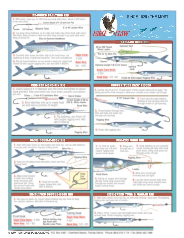 Saltwater Bait Rigging #3 (Ballyhoo Rigs)- Waterproof Reference Guide
