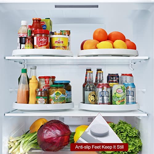 Set of 4, 10 Inch Non-Skid Lazy Susan Organizers - Turntable Rack for 4 Pack