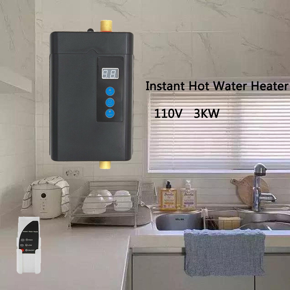 Electric Hot Tankless Water Heater Shower Instant Boiler Kitchen Bathroom 110V