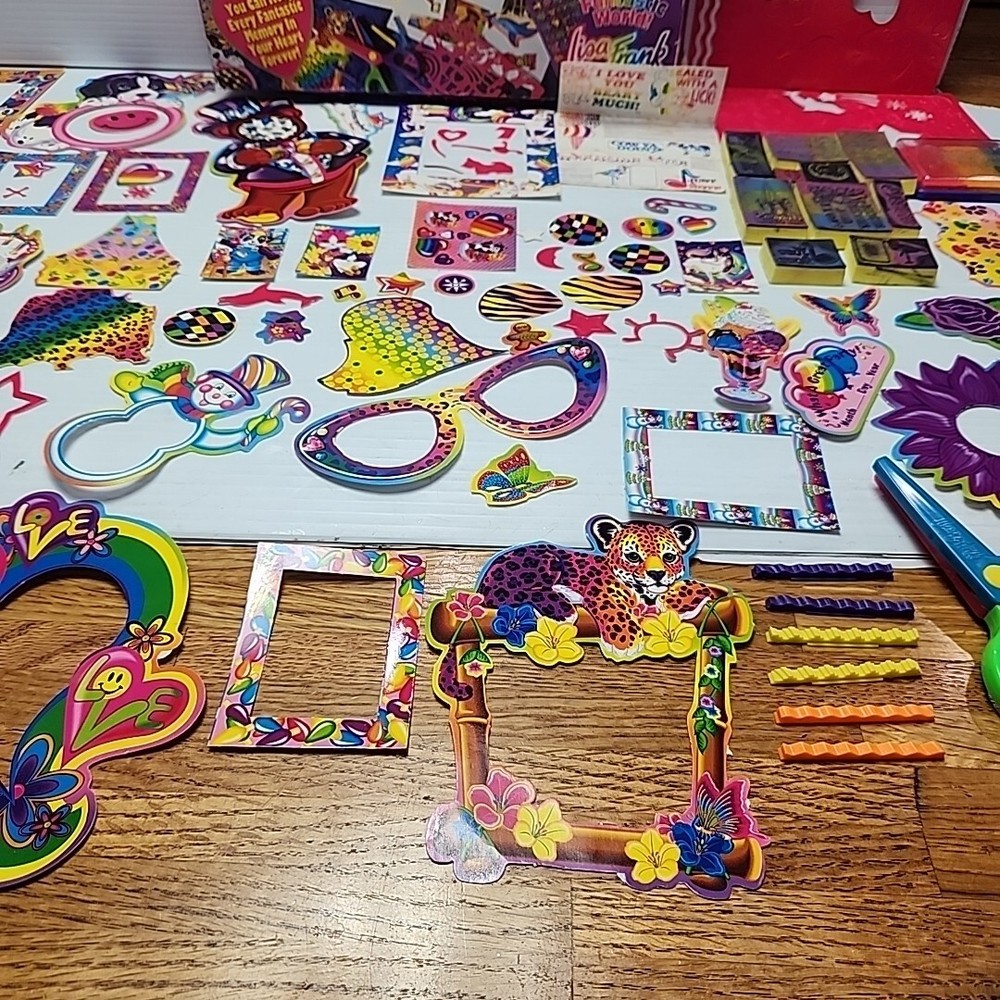Lisa Frank Make a Memory Scrapbook Kit with Crazy Cutter Scissors Incomplete