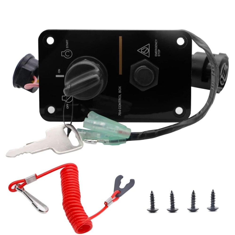 NEW Outboard Single Engine Key Switch Assembly Panel Fits Yamaha 704-82570-12-00