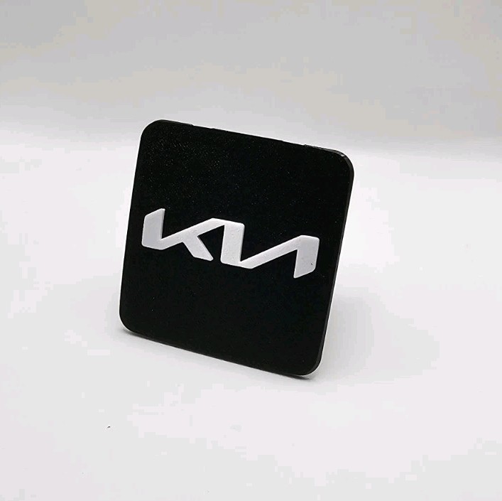 Kia Black White Tow Hitch Cover/Plug/Cap for 2" Receivers