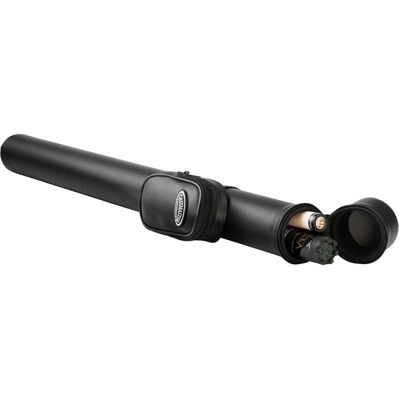 Durable Leatherette Pool Cue Case W/ Impact Resistant Shell & Accessory Pocket