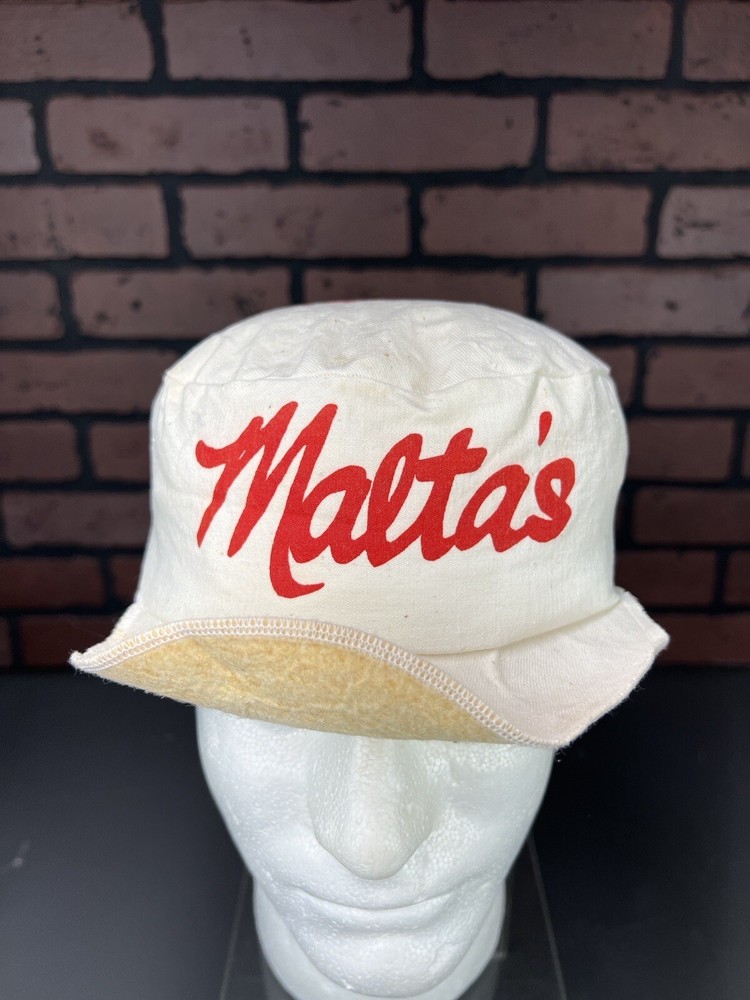Super Value Malta’s White VTG Painters Cap 1980’s Cycling Cap