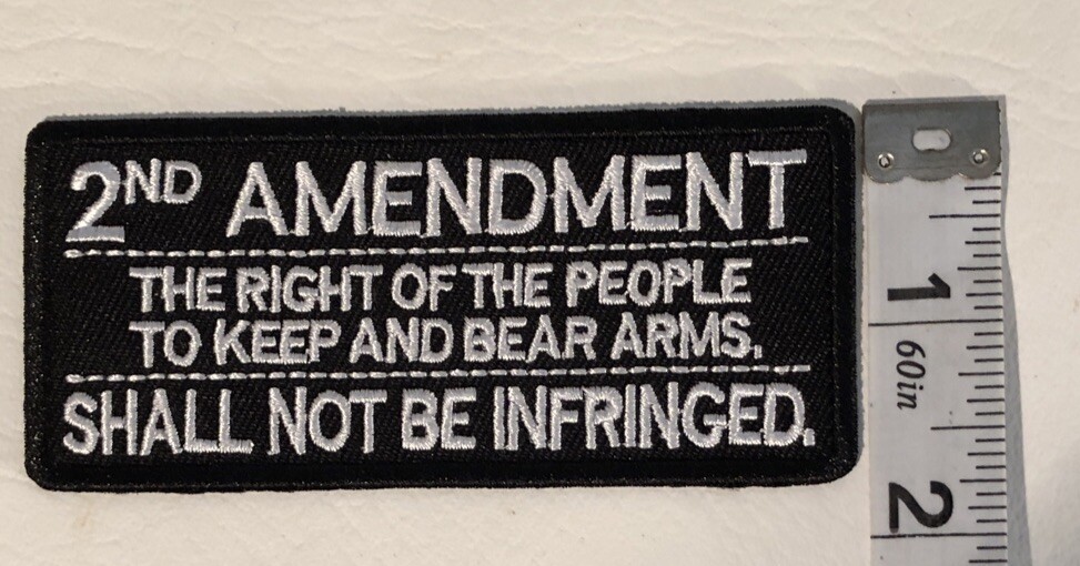 2nd Amendment Shall Not Be Infringed Tab Patch, Iron On / Sew On