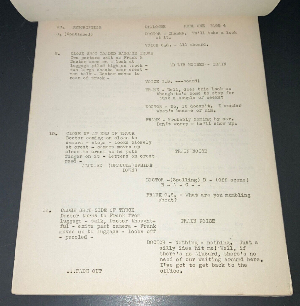 SON OF DRACULA (3/5/43) Rare Universal File Continuity Script + Trailer Script!!