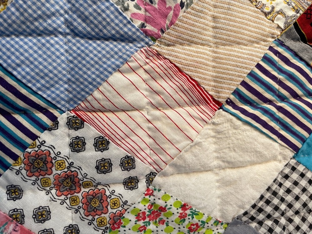 100% Cotton New Handmade Patchwork Quilt–Vintage-Patchwork 73"x62" Needs Border